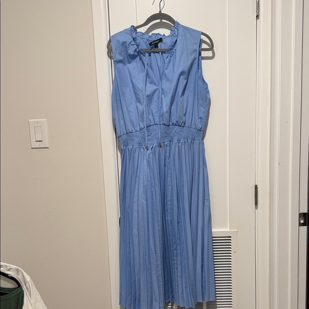 Ellen Tracy Light Blue Ruffled Dress